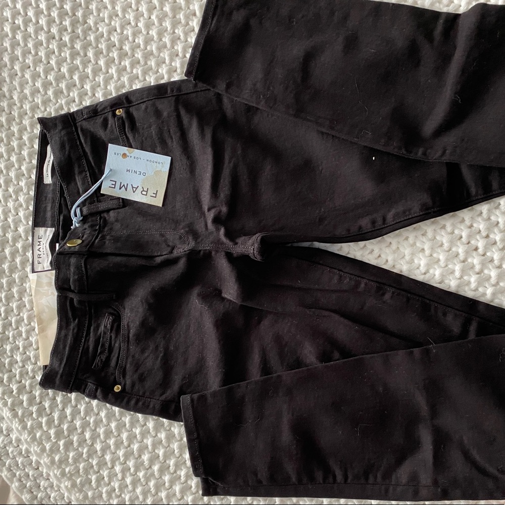 Frame Mid Rise Skinny Fit Black Jeans